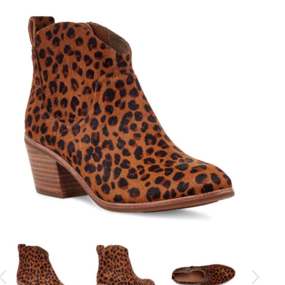 UGG WOMANS KINGSBURG LEOPARD ANKLE BOOT SIZE 9.5